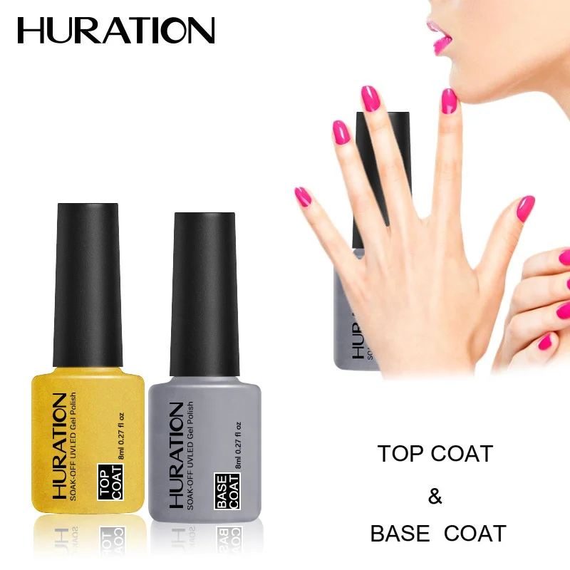 Huration 8 мл гель лак для ногтей Soak Off Топ Base Coat Книги по искусству Лаки длительный GelLak