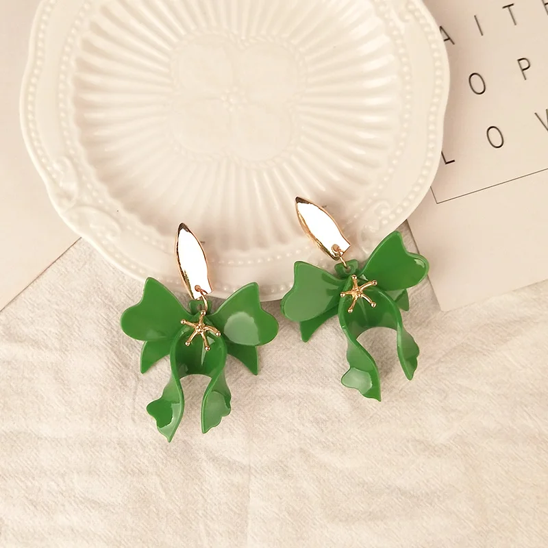 GuanLong Trendy New Fashion Drop Flower Resin Earrings for Women Big Long Metal Dangling Acrylic Earring Elegant Gifts Jewelry (3)