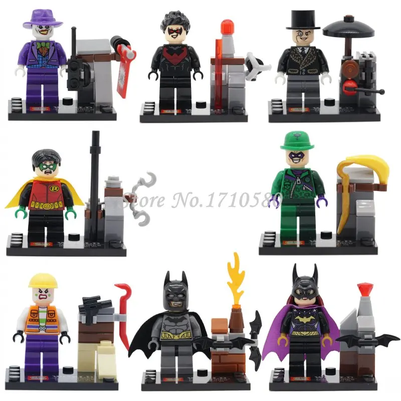 Super Heroes Figures Batman Wolverine Flash Green Lantern Robin Ultron Marvel Avengers Building Blocks Bricks Toys