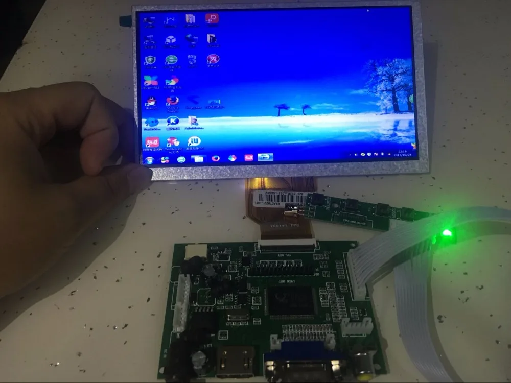 

New 7 inch LCD Display Screen TFT Monitor AT070TN92 with HDMI VGA AV Input Driver Board Controller (Attached remote control)