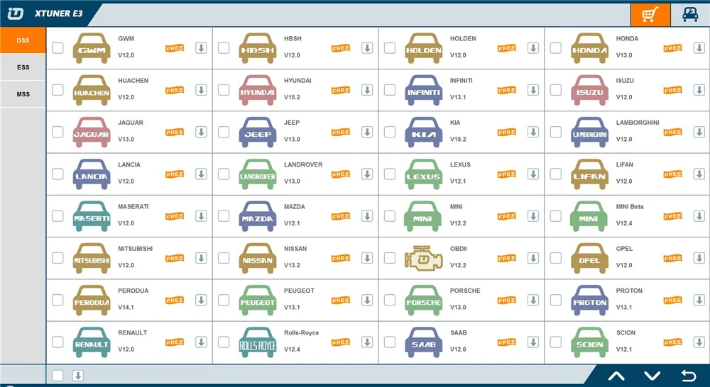 XTUNER E3 Easydiag OBDII Vpecker E3 полная система OBD2 Wifi Автосканер+ 8 дюймов планшет автомобильный диагностический замена инструмента Vpecker