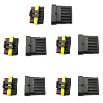 

5 Pairs 6-Pin IP67 Waterproof Electrical Wire Terminal Connectors Plugs Kits For Cars Motorcycles Motor Truck