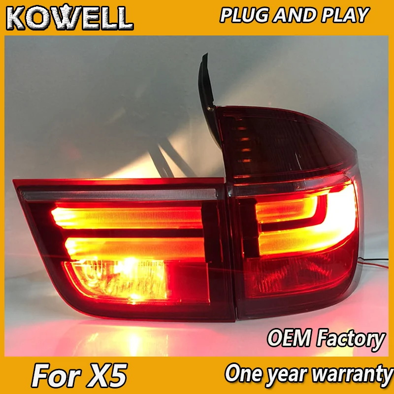 KOWELL автомобильный Стайлинг задний фонарь для BMW E70 X5 задний светильник s 2007-2013 для E70 задний светильник DRL+ сигнал поворота+ тормоз+ реверс