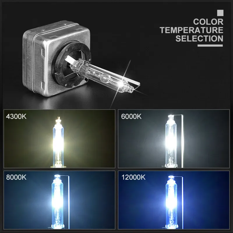 2x D4R 35 Вт HID ксенон лампочка разрядные лампы высокой интенсивности с металлическим кронштейном защиты 4300 K 6000 K 8000 K D4R Xenon HID автомобильный фара дальнего света