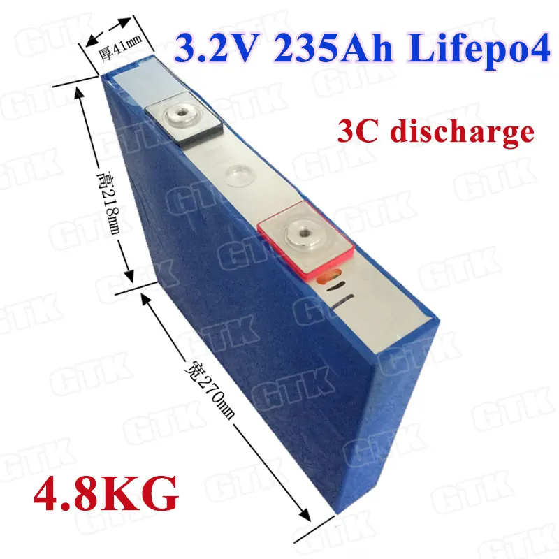 

2pcs Real capacity lifepo4 battery 235ah 240Ah cells 3.2V lithium bateria 3C discharge for diy 12v 24v motor homes/ship machine