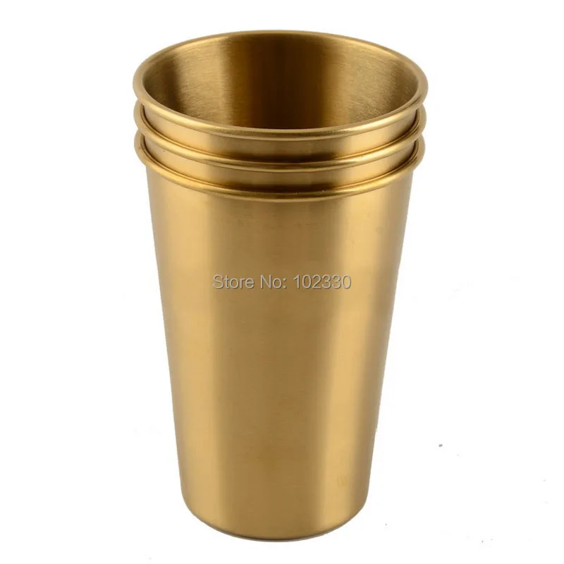 50 шт. нержавеющая сталь золотой цвет стакан металлические чашки Открытый Отдых Путешествия питьевой кофе чай пиво посуда для напитков