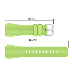 Sport Soft Silicone Bracelet Wristband Replacement Strap for 22mm width (Green)