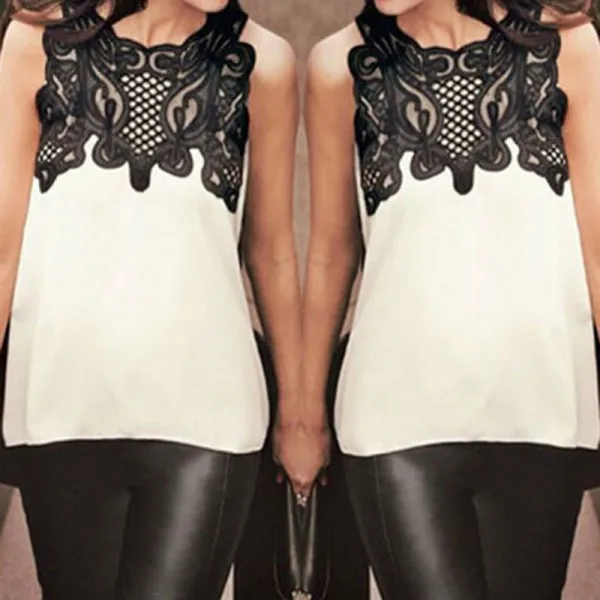 Women's Blouse Casual Sleeveless Chiffon Blouse Shirt Summer Tops Hot