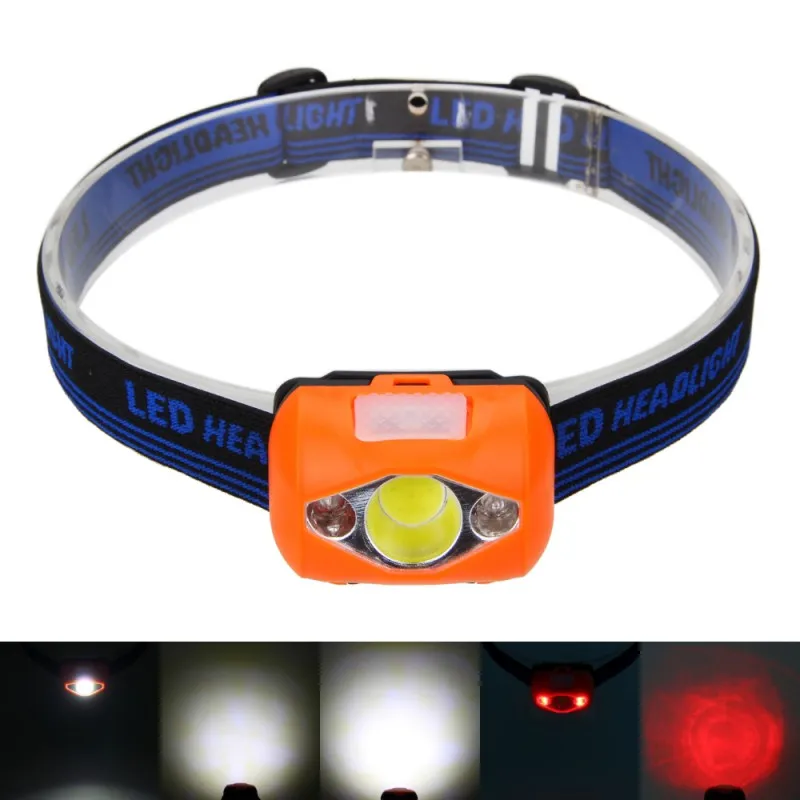 

Portable Mini LED Light COB+ 2 RED Headlamp Water Camping Hiking Light 4 Modes Torch Light