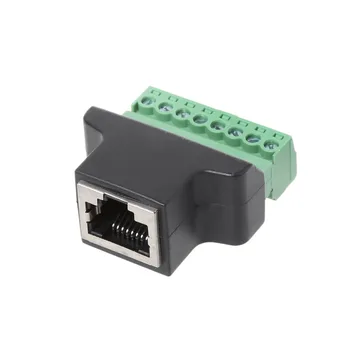 

RJ45 Female To Screw Terminal 8 Pin Connector Ethernet Cable Extender Adapter