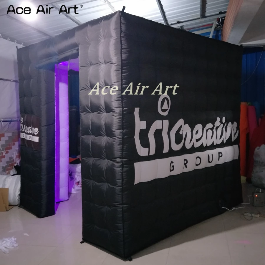 

Marked led inflatable party cube tent,private photographer,funny blow up photo selfie cubic booth on discount