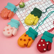 Новое поступление Детские Перчатки в зима теплая вязаная Мультяшные перчатки двухслойные теплые трикотажные Перчатки для зимы для 3-6 Y