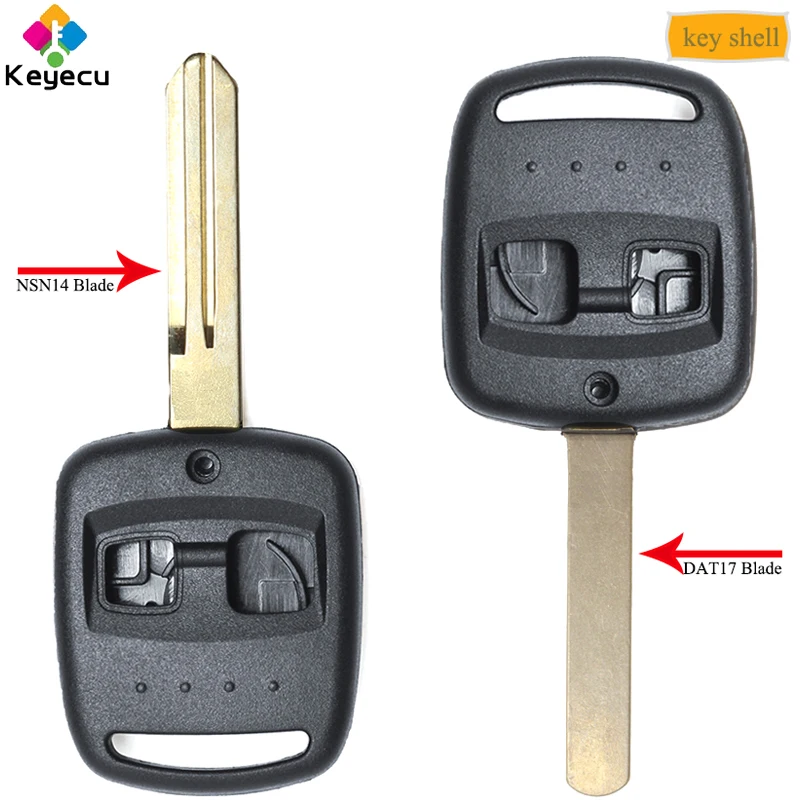 

KEYECU Remote Car Key Shell Case With 2 Buttons & NSN14/ DAT17 Blade - FOB for Subaru Legacy Forester Impreza Outback 2000-2003