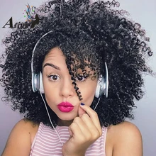 Short Afro Kinky Curly Wig Human Hair Full Lace Brazilian Wig Pre Plucked With Baby Hair Natural Remy 250%Density Short Hair Wig