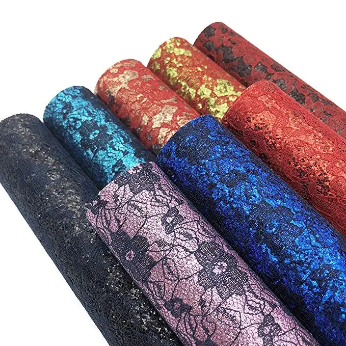 

20*34cm 8Pcs Lace Synthetic Leather Fabric Sheets For DIY Handbag Book Cover,DIY Handmade Materials,1Yc6208
