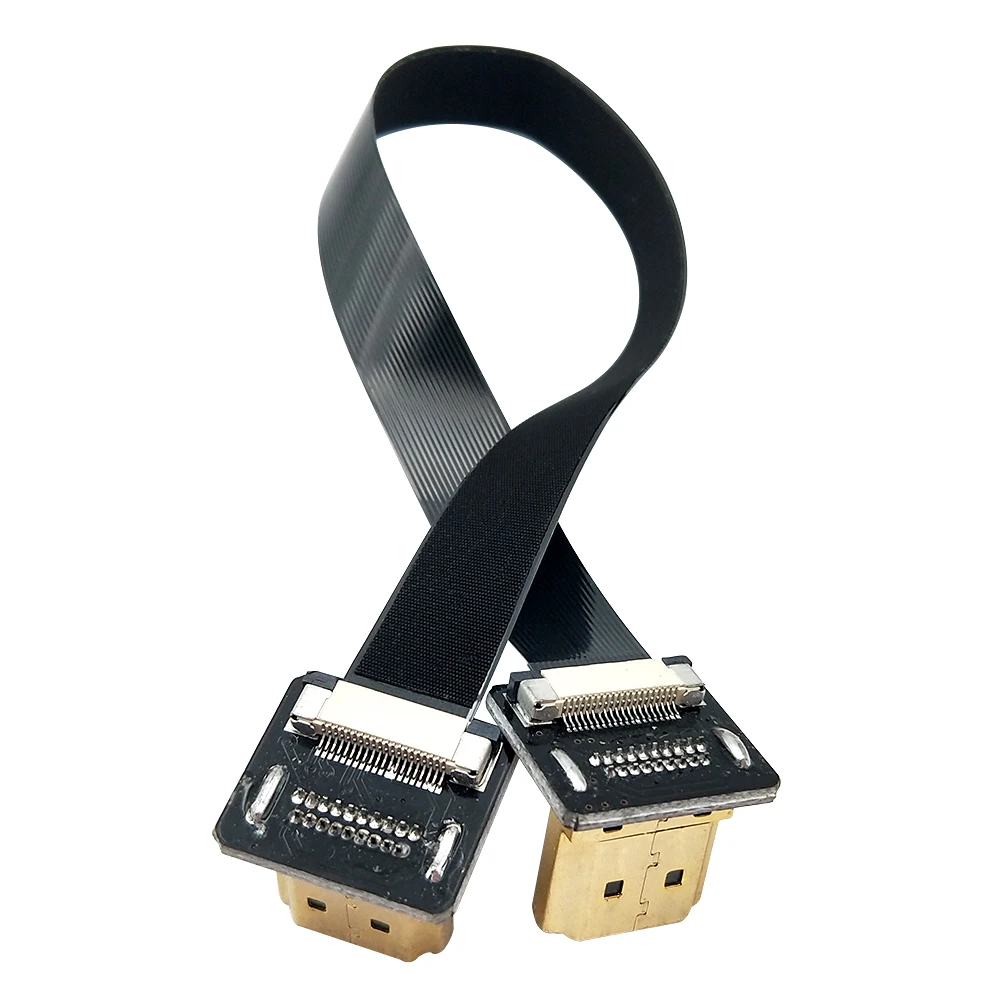 Danspeed fpv المزدوج أسفل بزاوية 90 نوع hdmi وذكر ل ذكر كابل hdtv fpc 20 سنتيمتر ل fpv hdtv