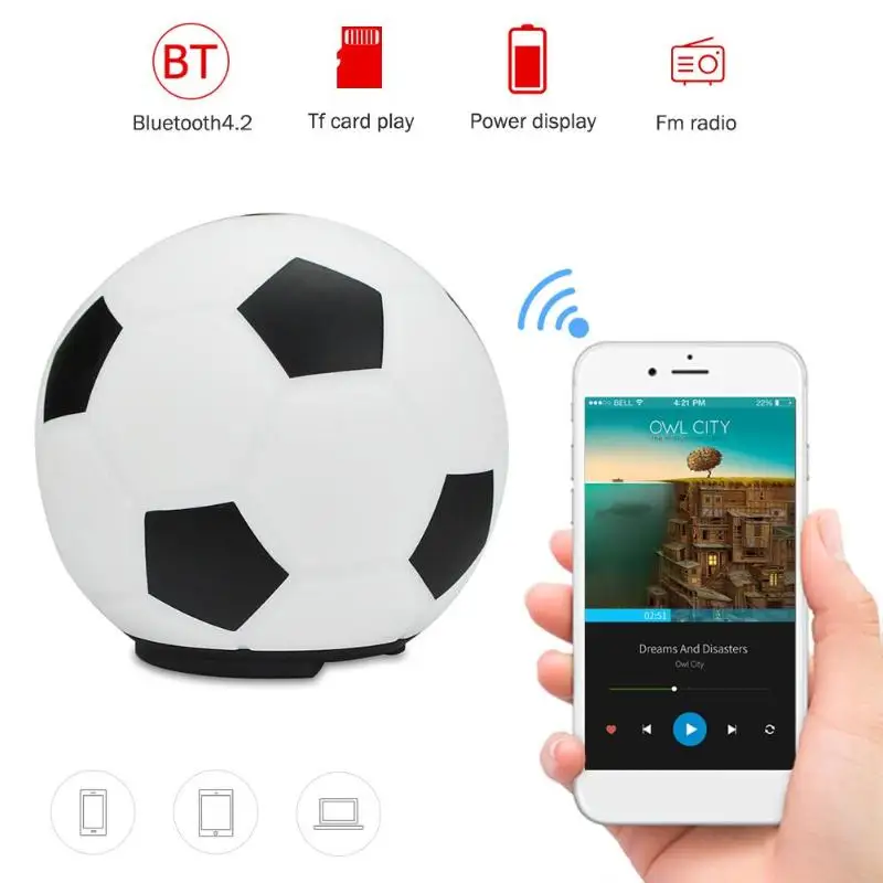 

Wireless Bluetooth4.2 Card Plugged Speaker Bass Stereo Sound Spherical Type