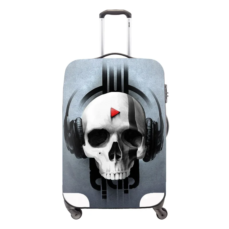 Горячие дизайнерские череп мужские аксессуары для путешествий, чемодана защитные пылезащитные Чехлы для 18-30 дюймов чемодан на колесиках эластичный багажный чехол - Цвет: Коричневый