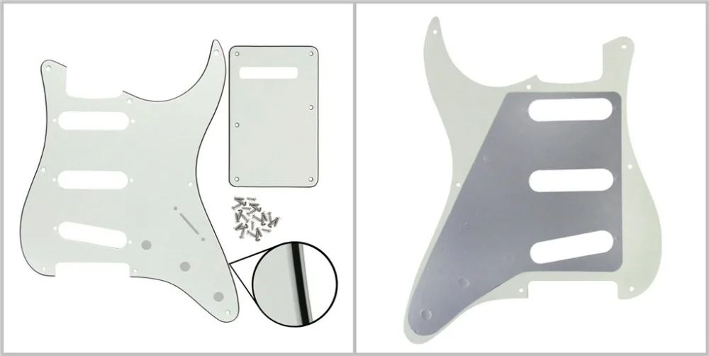 FLEOR набор из США Винтаж 8 отверстий накладка на гитару sss царапина пластина и Задняя панель для гитары тремоло крышка w/Винты для гитарных частей