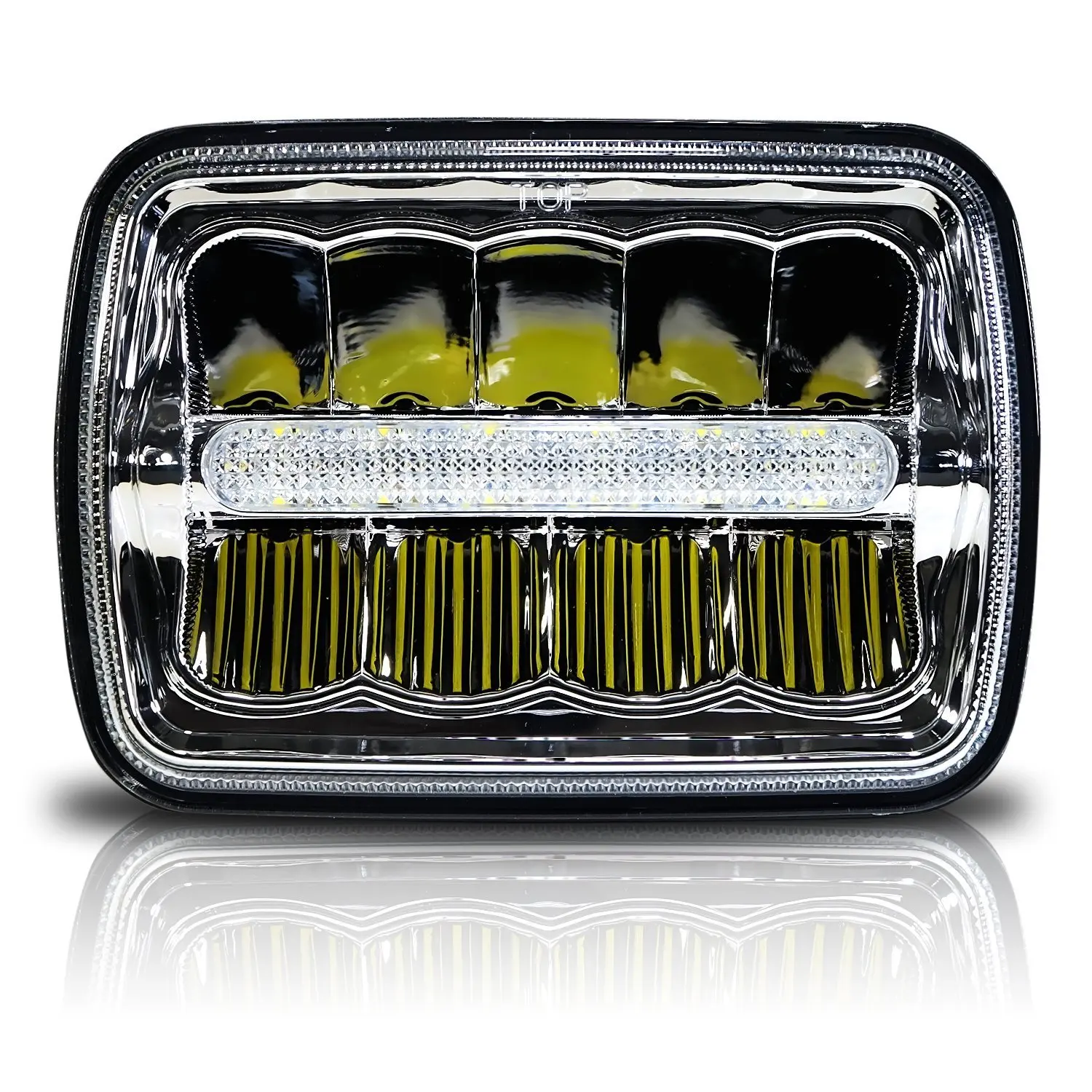 

For New CREE 7 Inch 45W Working Light LED Car Headlights With Day Line Lamp Card Headlights