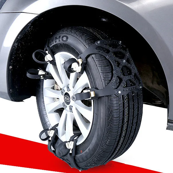 Metyere Car Auto Tire Snow Chains Winter Easy Install Tire Anti-Skid Belt Car-Styling SUV Tire Chain Anti Slip Snow Chains Adjustable Anti-Skid Emergency Snow Tire Chains