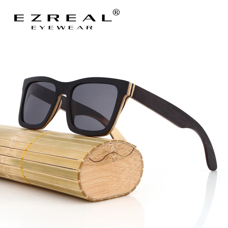 Солнцезащитные очки EZREAL Wood мужские бамбуковые винтажные поляризационные