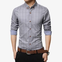 Мужская брендовая одежда, приталенная рубашка с длинными рукавами, клетчатая повседневная мужская рубашка, большие размеры 5XL, осенние модные мужские топы