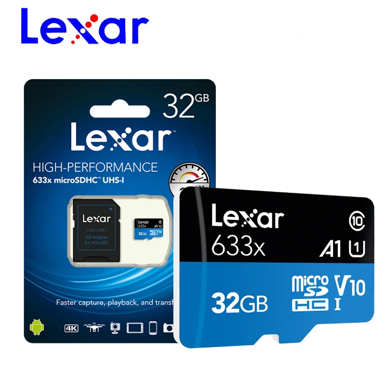 100% оригинальная Micro SD карта lexar 512 ГБ 32 ГБ 64 Гб 256 ГБ 128 Гб MicroSD карта памяти класс 10 TF карта MicroSDHC UHS-1 для смартфона