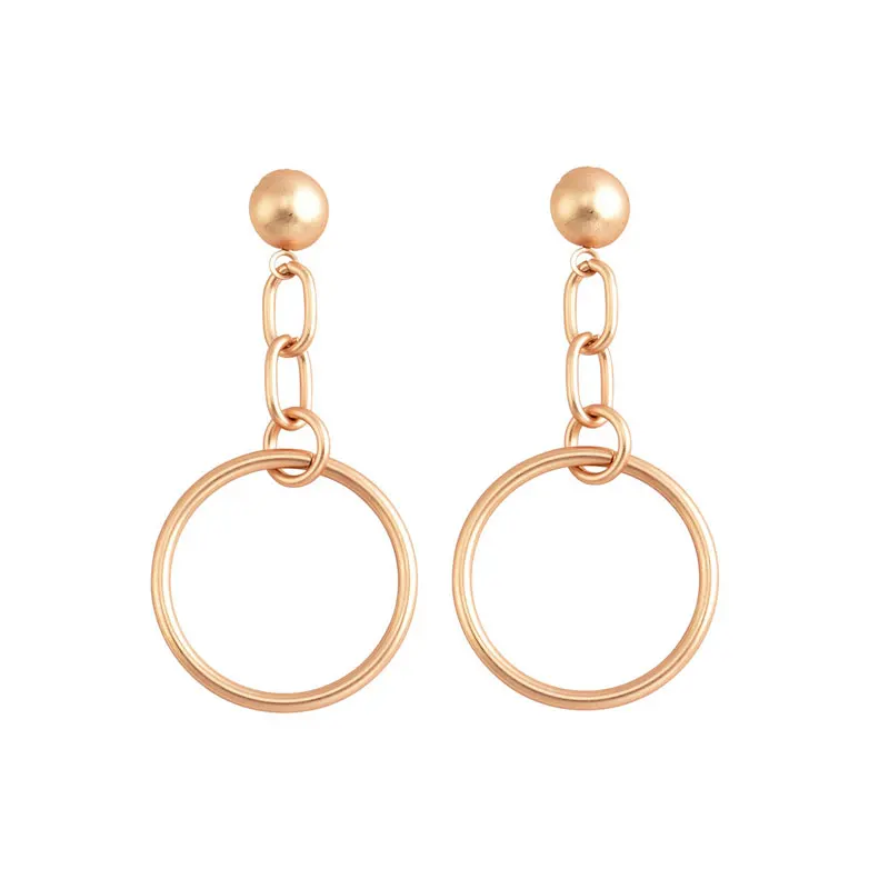 

2019 new fashion personality trend chain geometric round female alloy earrings