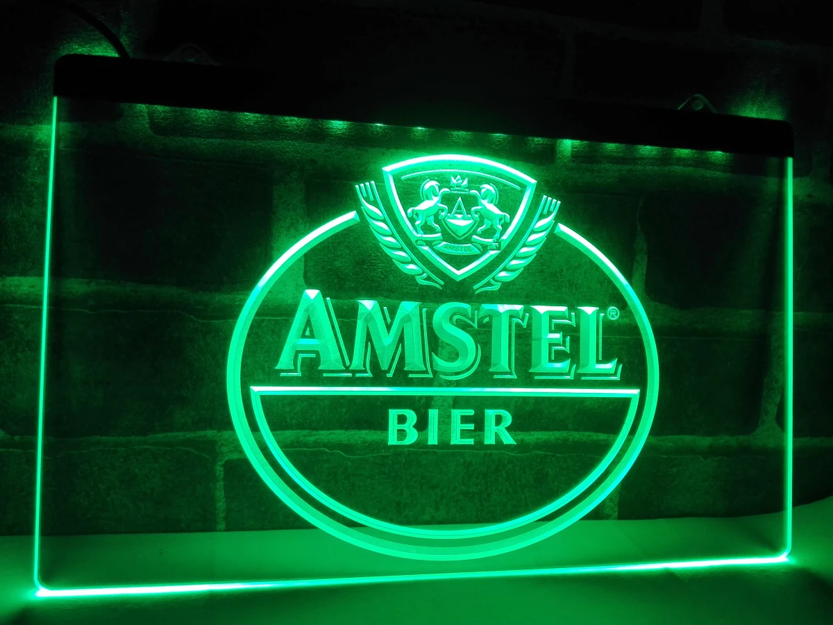 LA024-Amstel пивной бар светодиодный неоновый свет знак домашнего декора ремесла