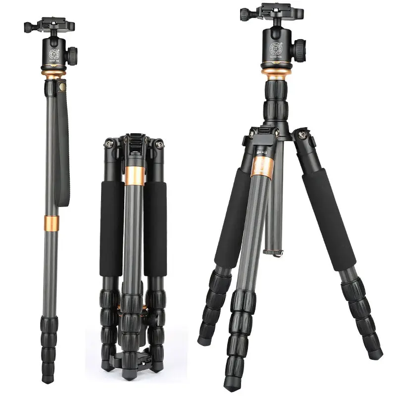 

QZSD Q990C Portable Carbon Fiber Camera Tripod with 360 Degree Head