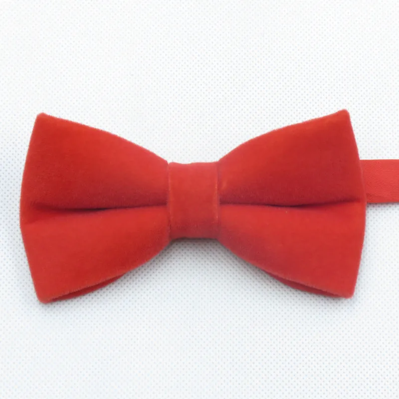 Много цветов можно выбрать для мужских галстуков, однотонное бархатное бантик для модных взрослых качественный галстук-бабочка - Цвет: orange red