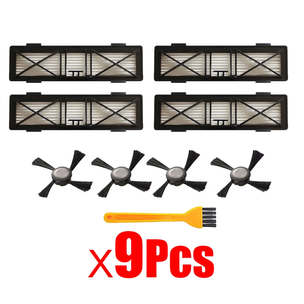 9Pcs Универсальная комбинированная щетка с лезвием и щетинной щеткой для Neato Botvac D3 D4 D5 D6 D7 подключенные Запчасти для пылесосов - Цвет: 9Pcs