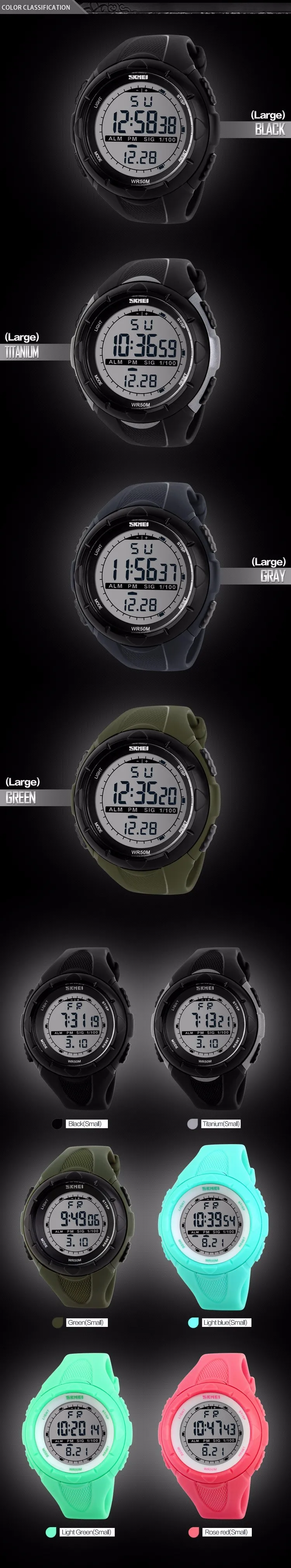 Skmei 1025 Для мужчин спортивные часы Открытый военный светодиодный Цифровые наручные часы Секундомер EL Авто Дата Relogio Masculino