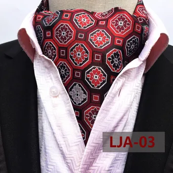 

British Style Gentlemen Luxury Vintage Ascot Woven Red Long Handkerchief for Wedding
