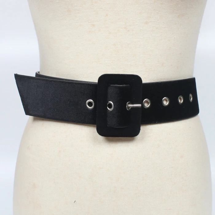 Fashion Wide Belt Female Dress Belts Decorate Waistband Wide Buckle Velvet Belt Fashion Wide Belt Female Dress Belts Decorate Waistband Wide Buckle Velvet Belt