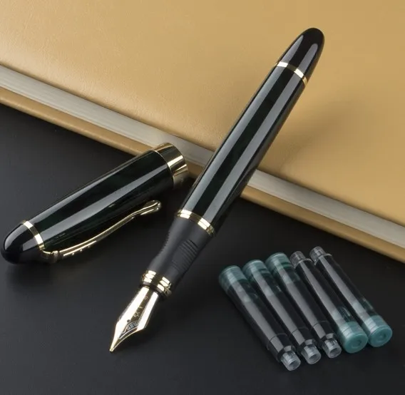 Jinhao X450 перьевая ручка 0,5 мм черный металлический держатель ручки с 5 шт. чернильный картридж Подарочная коробка офис - Цвет: 14