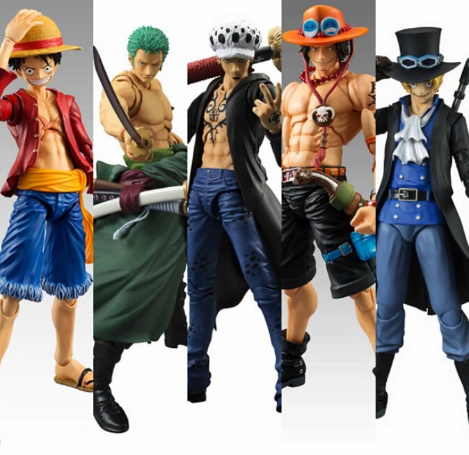 

NEW hot 18cm One piece movable luffy ace Roronoa Zoro Trafalgar Law Sabo action figure toys collection christmas toy