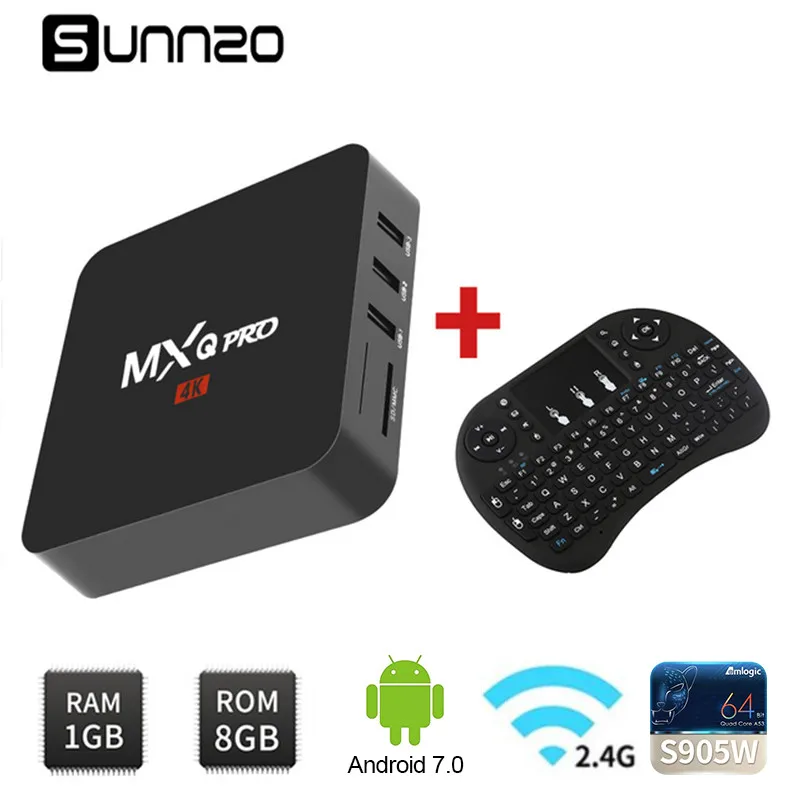 2018 Новый Smart tv Box Android 7 1 BOX Amlogic S905W четырехъядерный 2 4 ГГц WiFi медиаплеер