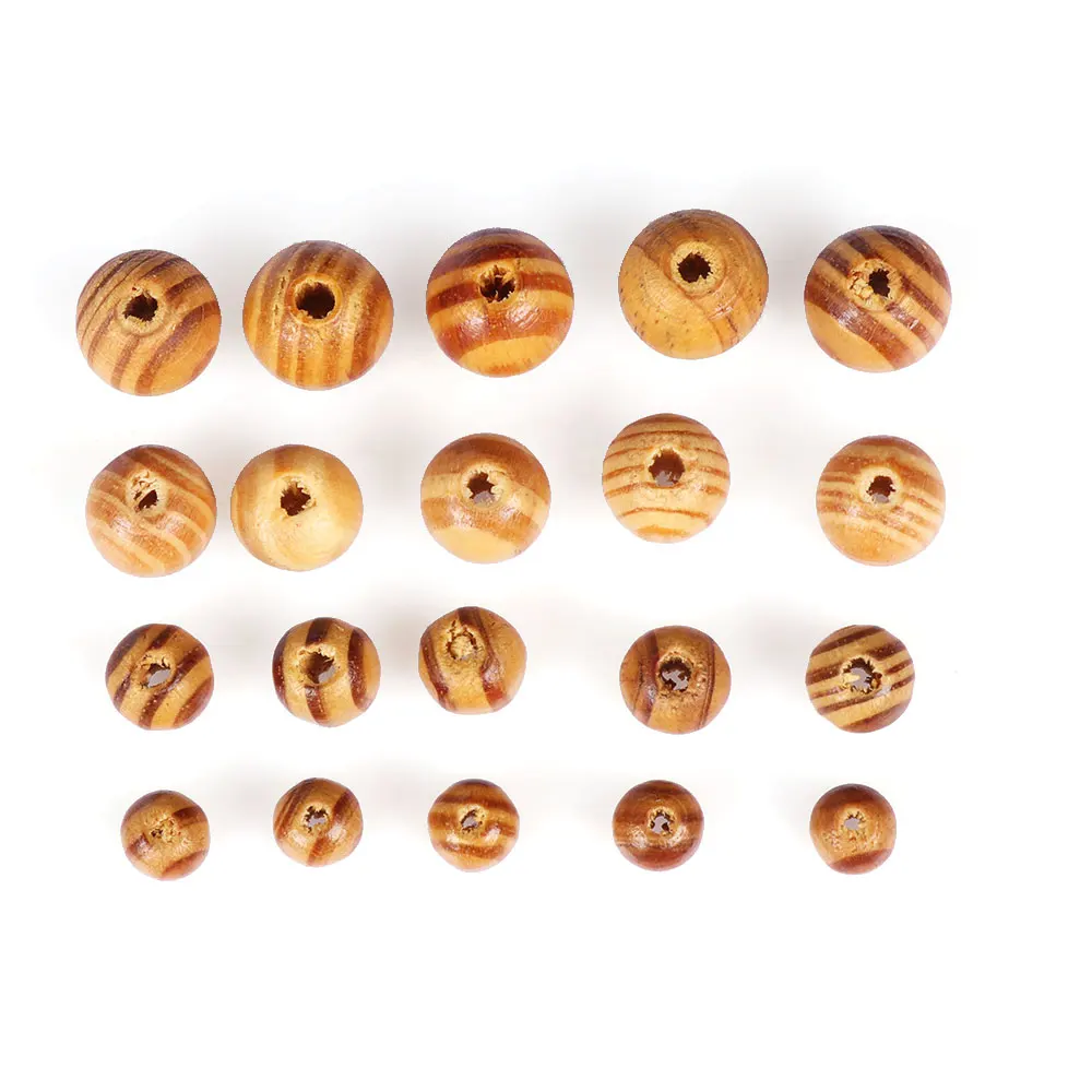 

100Pcs/Pack Fashion Useful 8/10/12/14mm Pine Round Wooden Beads Spacer Fit for Bracelet Necklace DIY Jewelry Making Scrapbooking