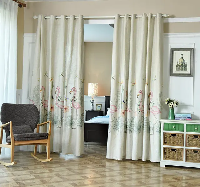 WINLIFE Linen Blackout Curtains for Bedroom 84 Inches Long 2 panels