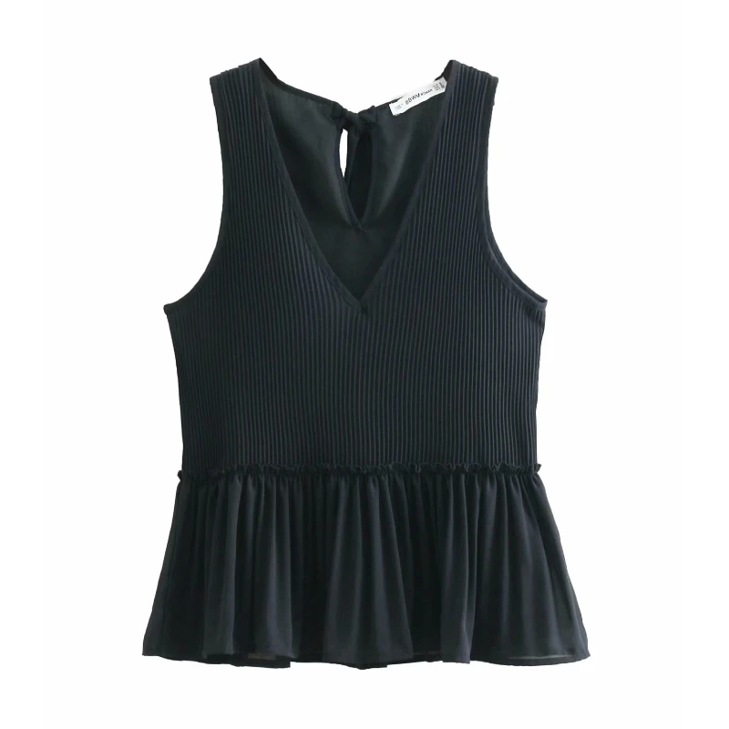Manches Femmes Noir V Femininas Ls3264w Plissé Retour Sans Chemisier Femme Soie Cou Mode Ls3264b Chemise Blanc Bowknot Mousseline Pic Ls3264 as As Couleur De Hauts InF7rxqn