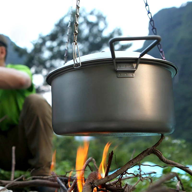 Keith Cookware piezas titanio cadena colgante Portable Camping menaje cadena colgante para Camping al aire libre barbacoa partes 1,8 m Ti1600