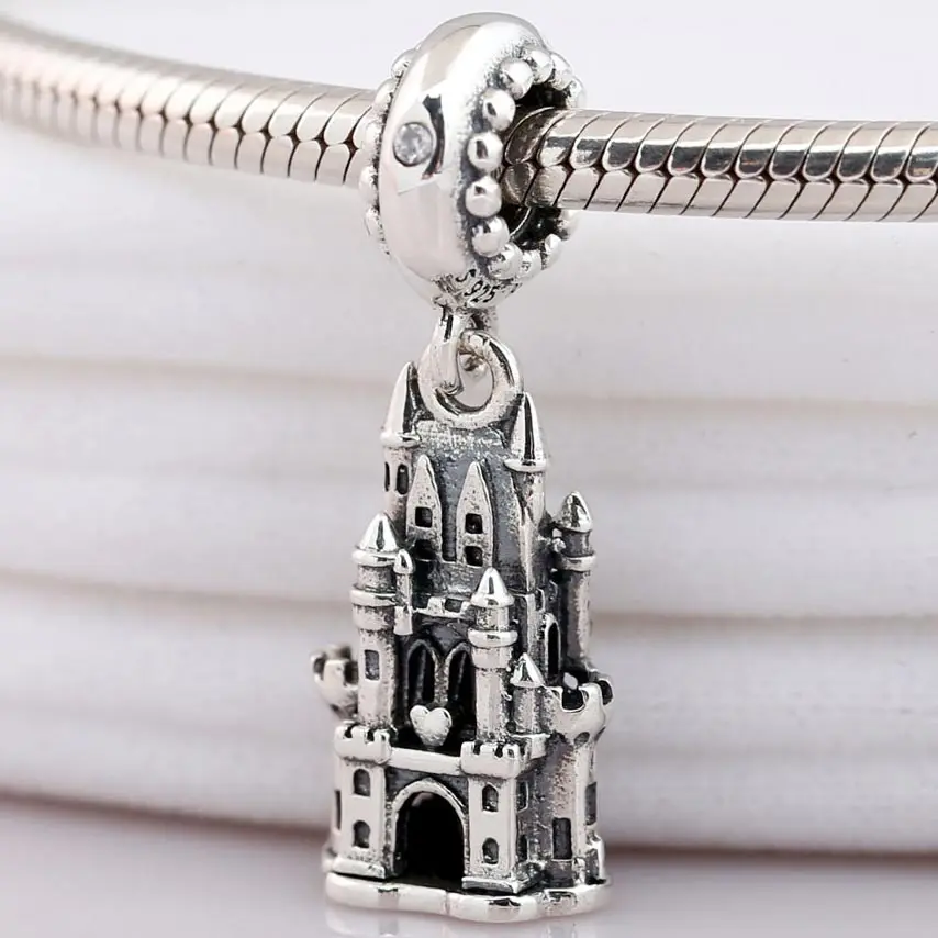 

New 925 Sterling Silver Bead Charm Windows Gates & Beaded Details Regal Castle Pendant Beads Fit Pandora Bracelet Diy Jewelry