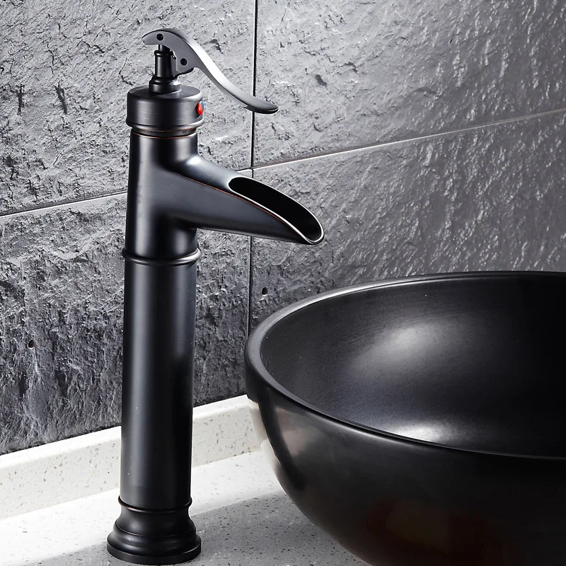 

All copper Black Bronze Bathroom Cabinet cold hot faucet antique wire drawing factory direct wholesale