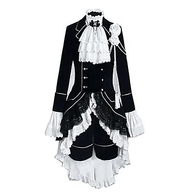 Вдохновленный Black Butler Ciel Phantomhive костюмы для косплея цветные блоки пэчворк длинный