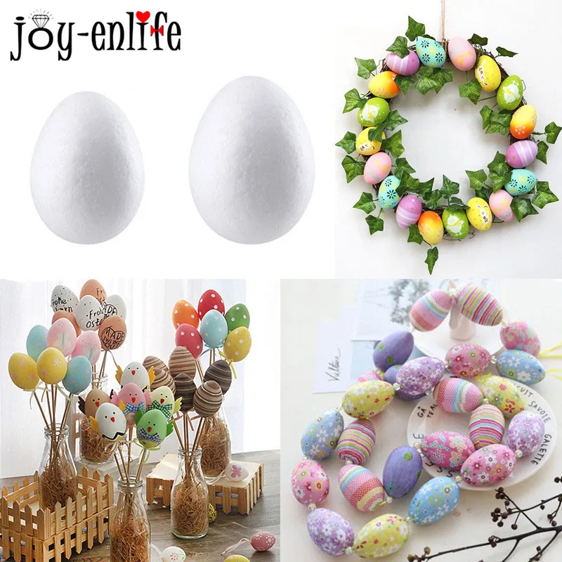 50ps Happy Easter Eggs Styrofoam Foam Ball Diy Easter Decorations For Home Kids Gift Party Favor