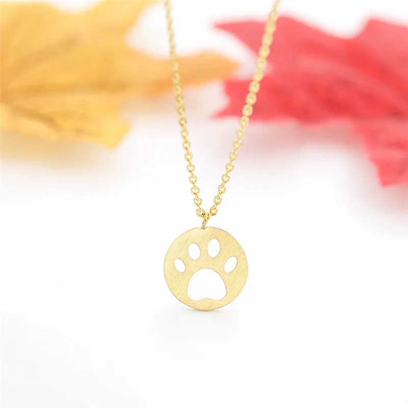 rose gold dog paw necklace