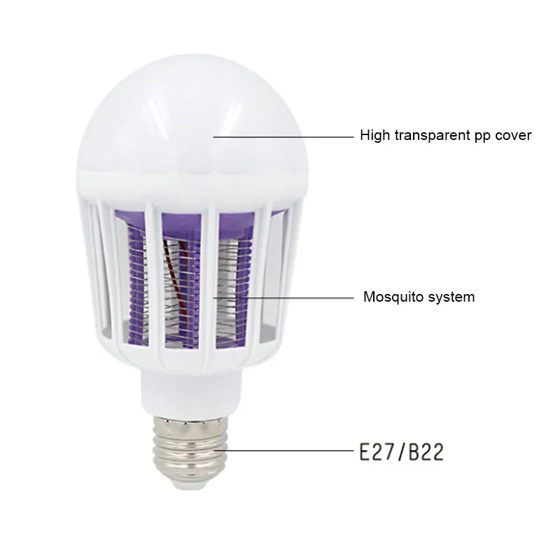 15W E27/B22 Светодиодный светильник от комаров 175 V-220 V светодиодный Электрический светильник от комаров для сна