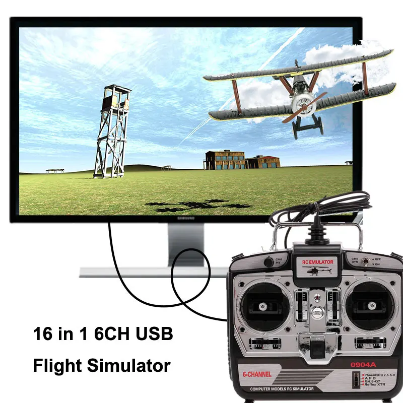 RC вертолет 16 в 1 6CH USB симулятор полета эмулятор для вертолета самолет FPV гоночный